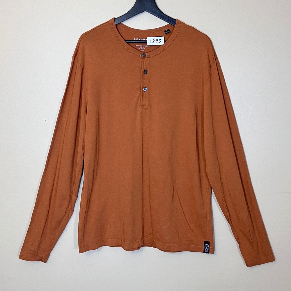 Todd  Snyder 100% Cotton Premium Jersey Henley Long Sleeve Shirt - Men's Size L